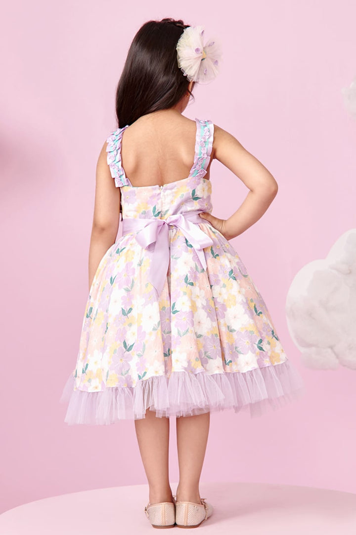 Floral Print Halter Neck Dress – Pink Designer Dress for Girls | PNK – Isha Arora India