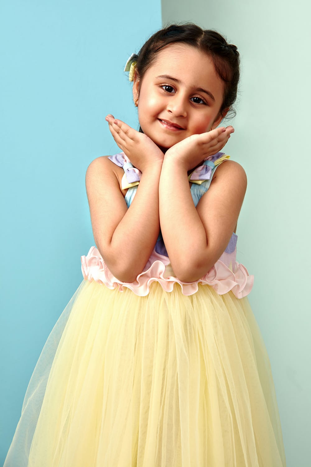 It’s a Sunny Dip Day Birthday Dress – Multicolour Designer Dress for Girls | PNK – Isha Arora India