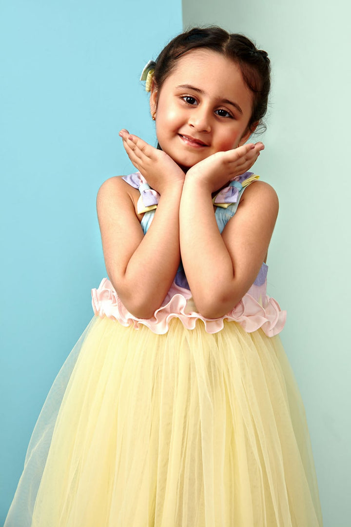 It’s a Sunny Dip Day Birthday Dress – Multicolour Designer Dress for Girls | PNK – Isha Arora India