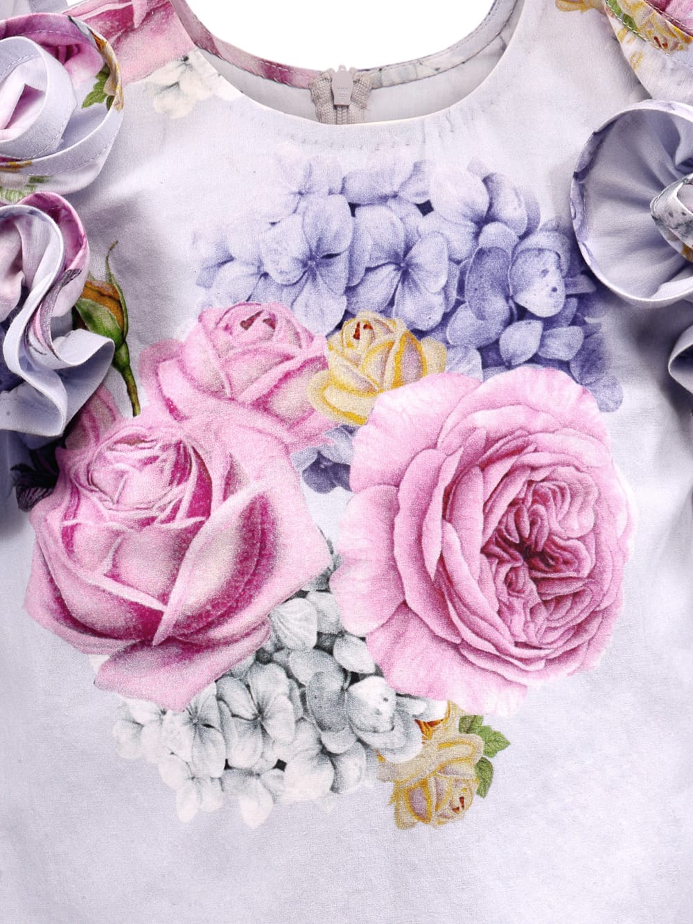 Lilac Floral Print Ruffle Sleeve Dress – Purple Designer Dress for Girls | PNK – Isha Arora India