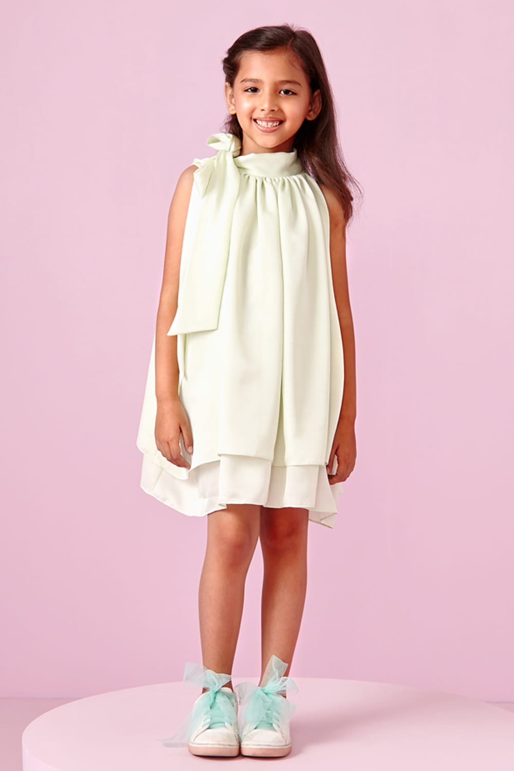 Lime-Ice Dress – Yellow Designer Dress for Girls | PNK – Isha Arora India
