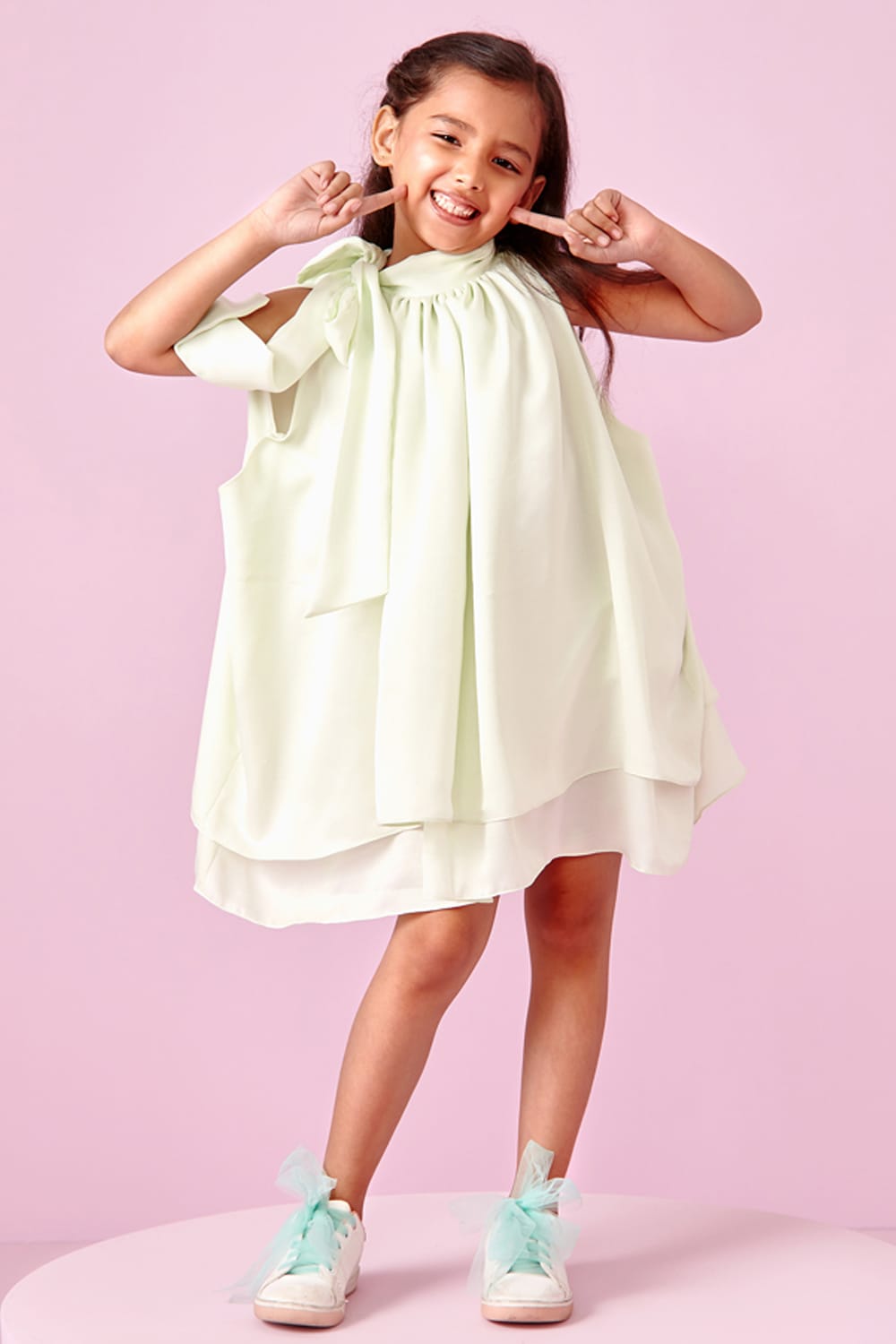 Lime-Ice Dress – Yellow Designer Dress for Girls | PNK – Isha Arora India