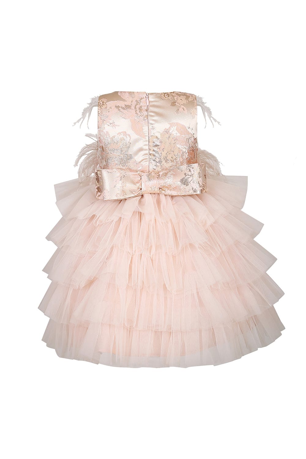 Little Miss Fancy Dress – Peach Designer Dress for Girls | PNK – Isha Arora India