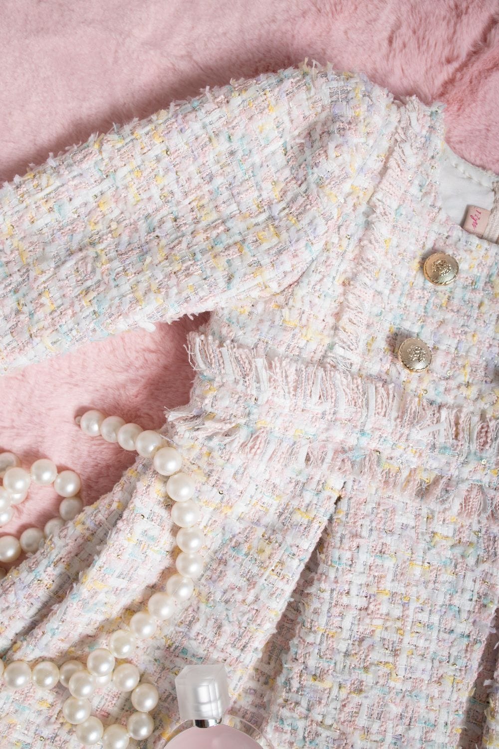 Mademoiselle' Dress – Cream Designer Dress for Girls | PNK – Isha Arora India