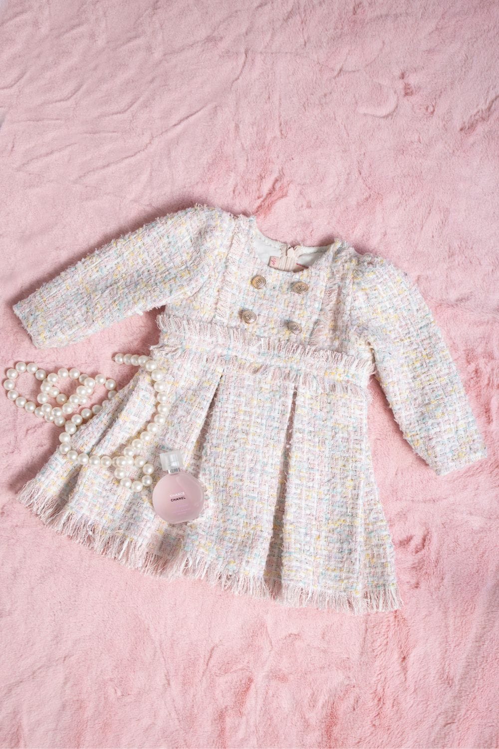 Mademoiselle' Dress – Cream Designer Dress for Girls | PNK – Isha Arora India