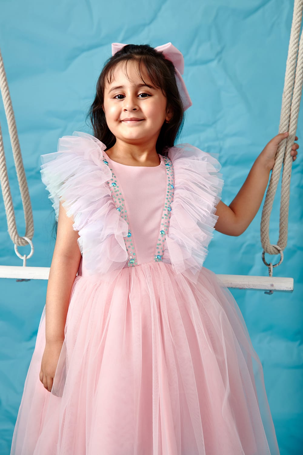 Mer-princess Birthday Dress – Pink Designer Dress for Girls | PNK – Isha Arora India