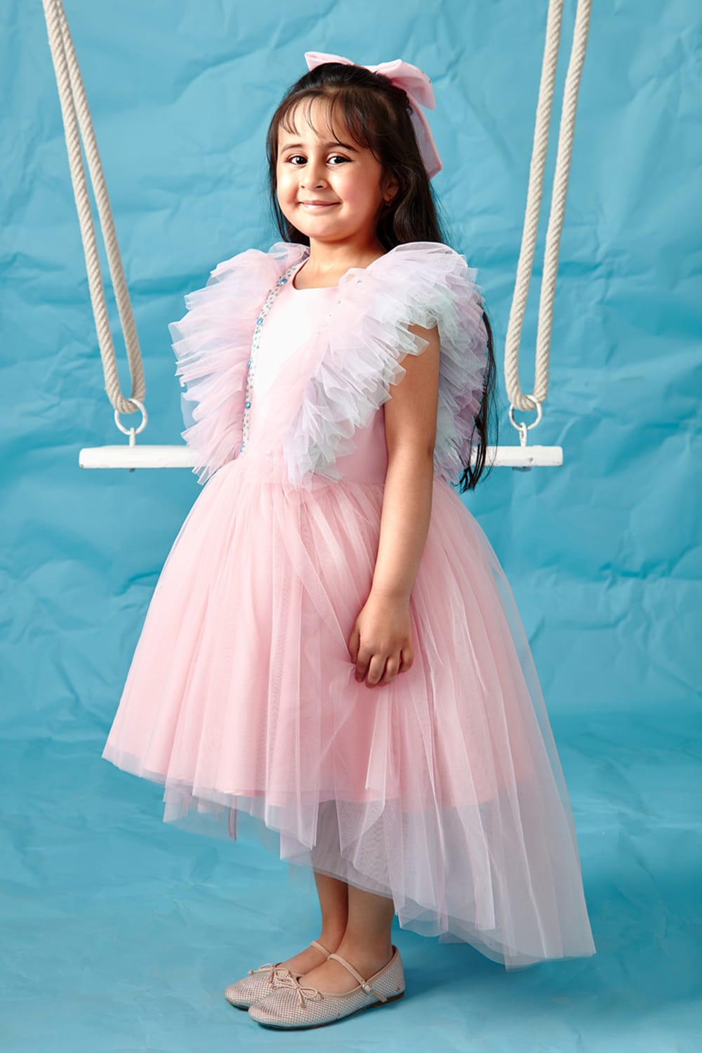 Mer-princess Birthday Dress – Pink Designer Dress for Girls | PNK – Isha Arora India