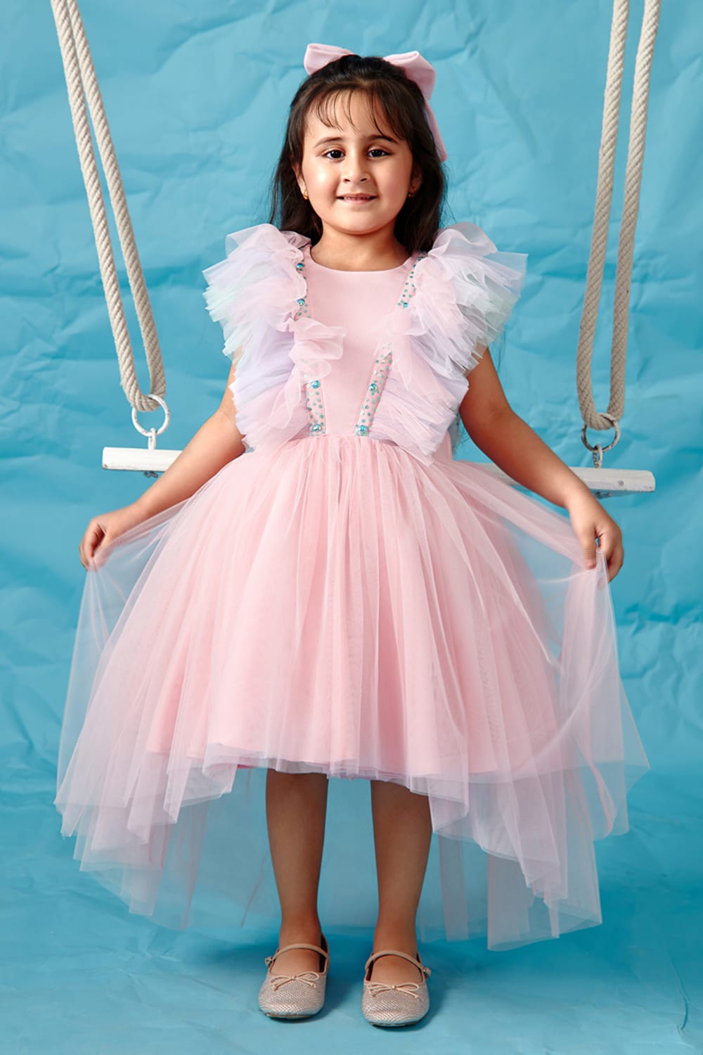 Mer-princess Birthday Dress – Pink Designer Dress for Girls | PNK – Isha Arora India