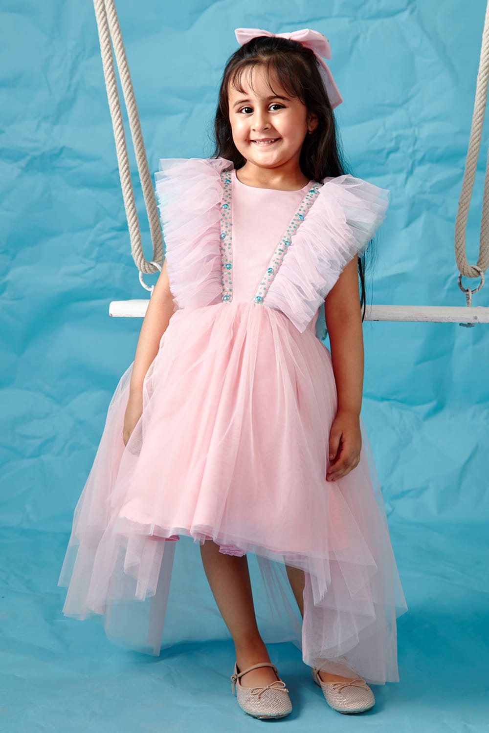 Mer-princess Birthday Dress – Pink Designer Dress for Girls | PNK – Isha Arora India