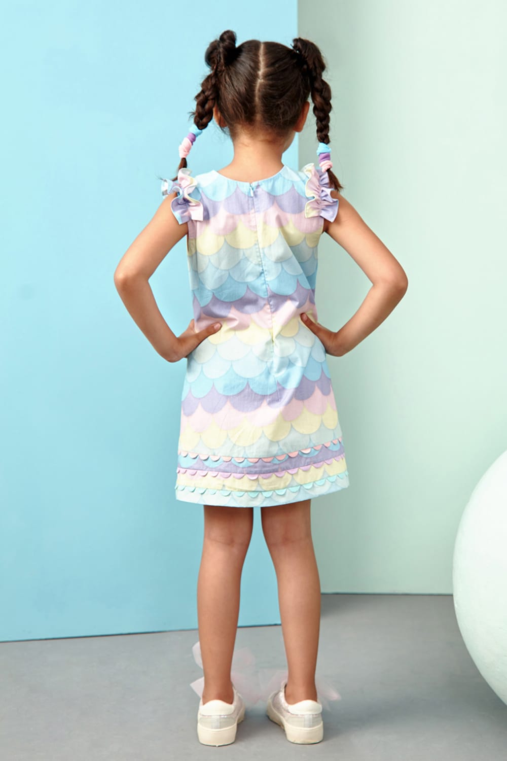 Mermaid Macron Dress – Multicolour Designer Dress for Girls | PNK – Isha Arora India