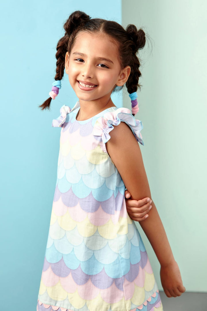 Mermaid Macron Dress – Multicolour Designer Dress for Girls | PNK – Isha Arora India