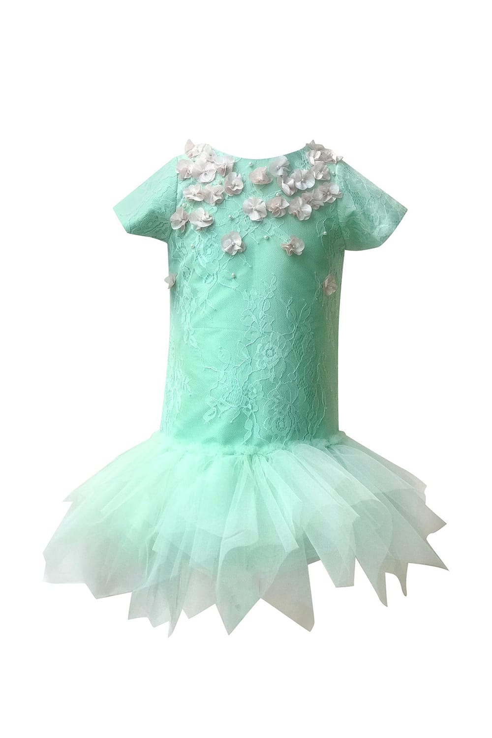 Mint Green Overlay Dress – Green Designer Dress for Girls | PNK – Isha Arora India