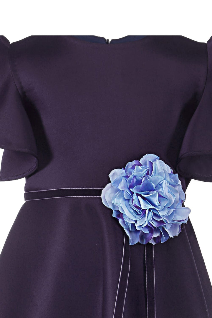 Navy Blue Asymmetric Dress – Blue Designer Dress for Girls | PNK – Isha Arora India