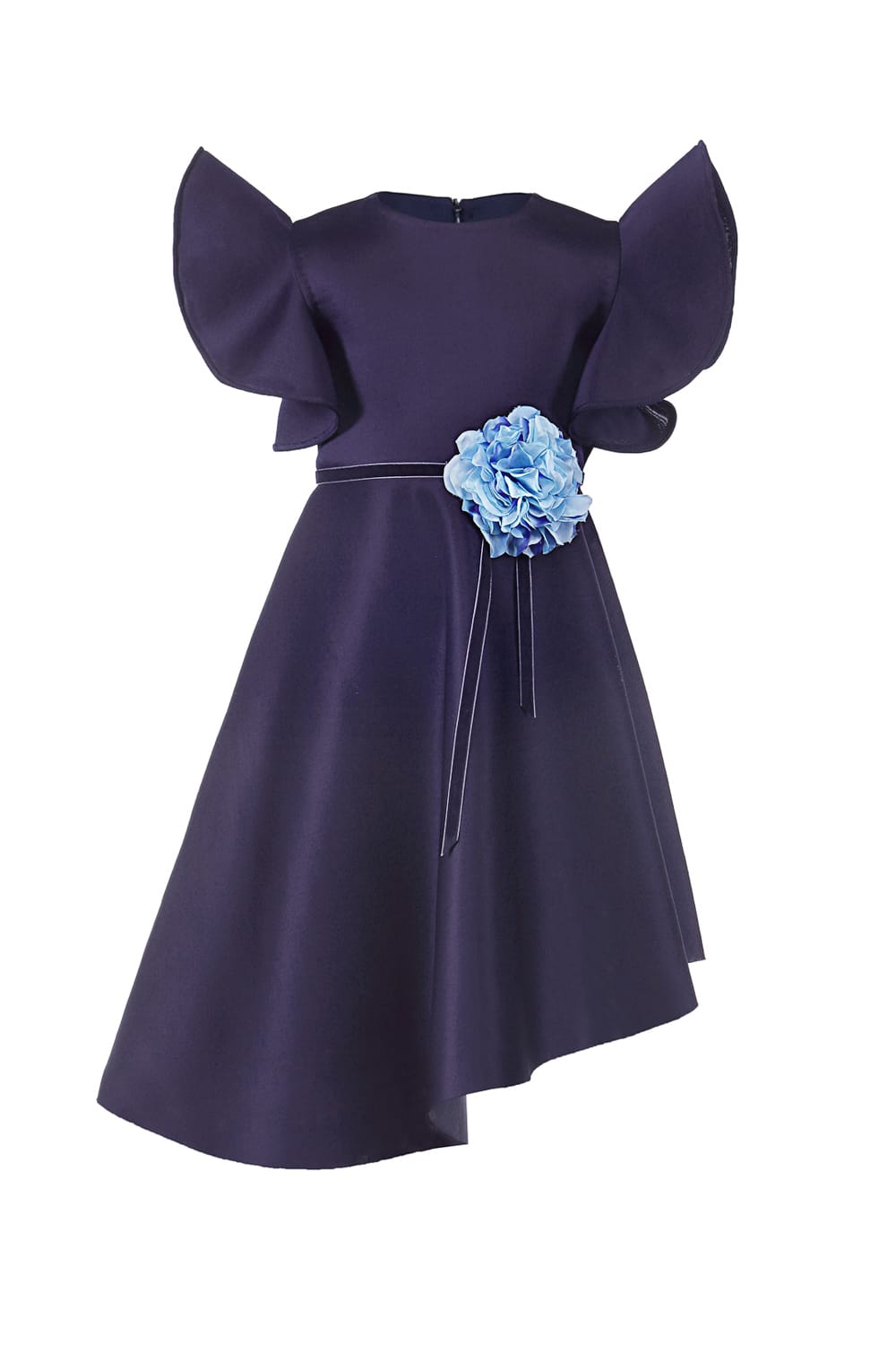 Navy Blue Asymmetric Dress – Blue Designer Dress for Girls | PNK – Isha Arora India