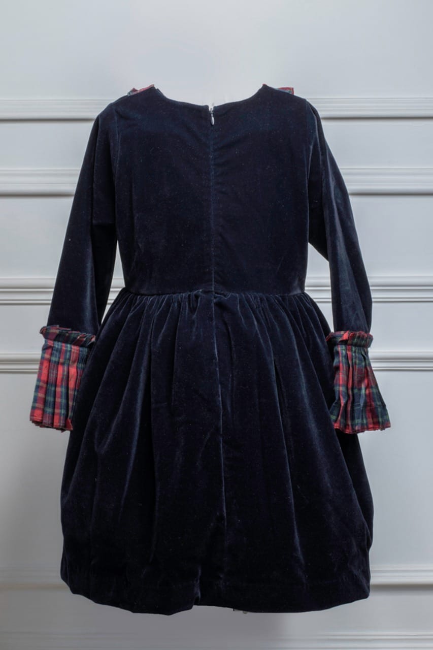 Navy Blue Velvet Sheath Dress – Blue Designer Dress for Girls | PNK – Isha Arora India