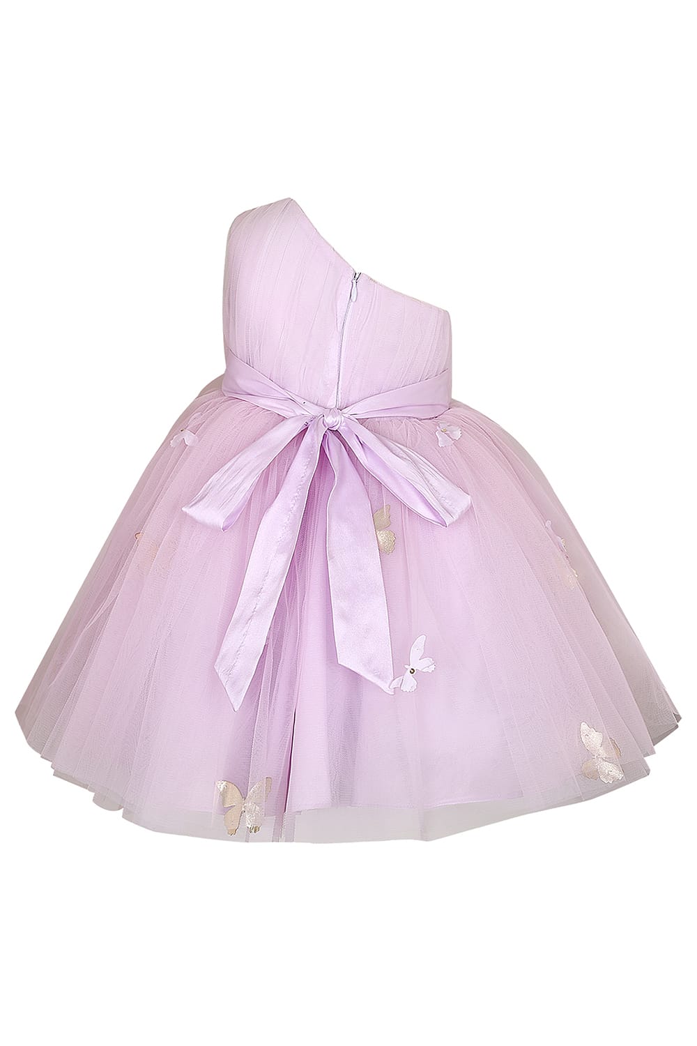 One Shoulder Lilac Birthday Dress – Pink Designer Dress for Girls | PNK – Isha Arora India