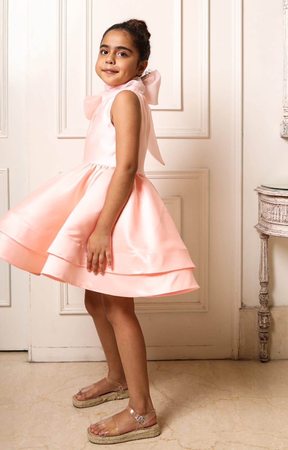 Peach Ballerina Dress – Peach Designer Dress for Girls | PNK – Isha Arora India
