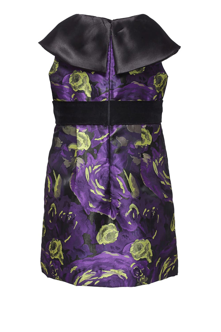 Purple Dress with Black Collar – Black Designer Dress for Girls | PNK – Isha Arora India