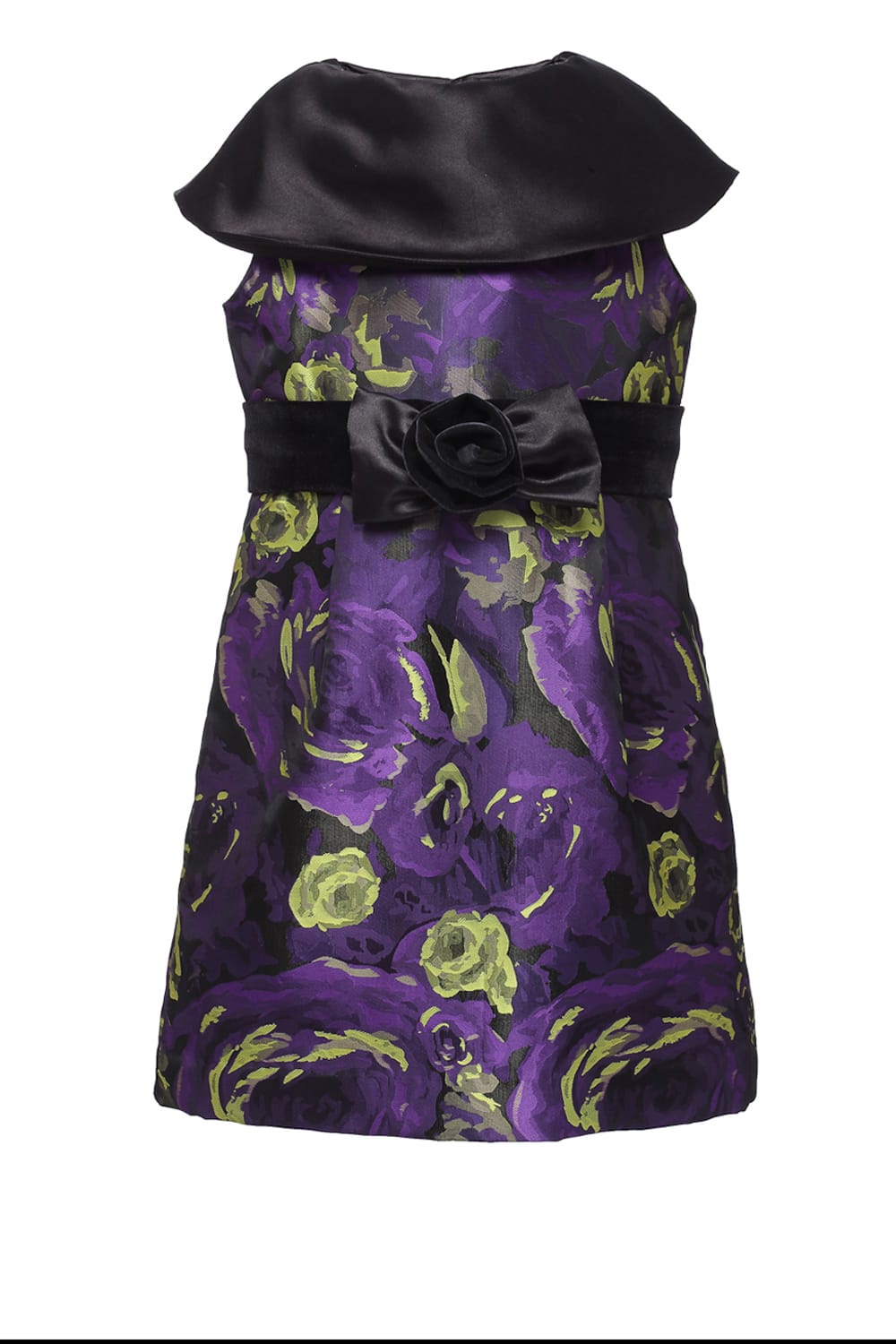 Purple Dress with Black Collar – Black Designer Dress for Girls | PNK – Isha Arora India