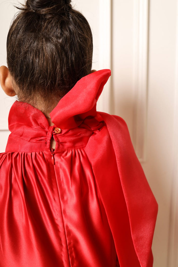 Red Ballerina Dress – Red Designer Dress for Girls | PNK – Isha Arora India