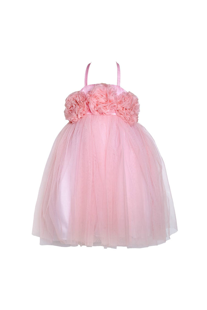 Soft Pink Halter Tie Up Dress – Pink Designer Dress for Girls | PNK – Isha Arora India