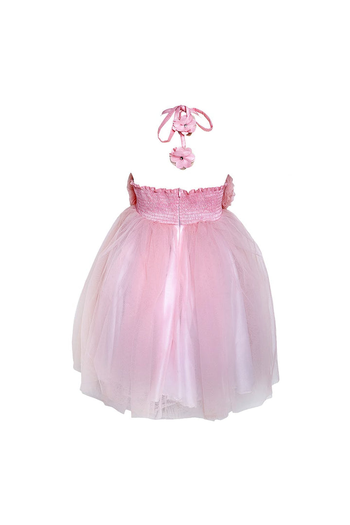 Soft Pink Halter Tie Up Dress – Pink Designer Dress for Girls | PNK – Isha Arora India