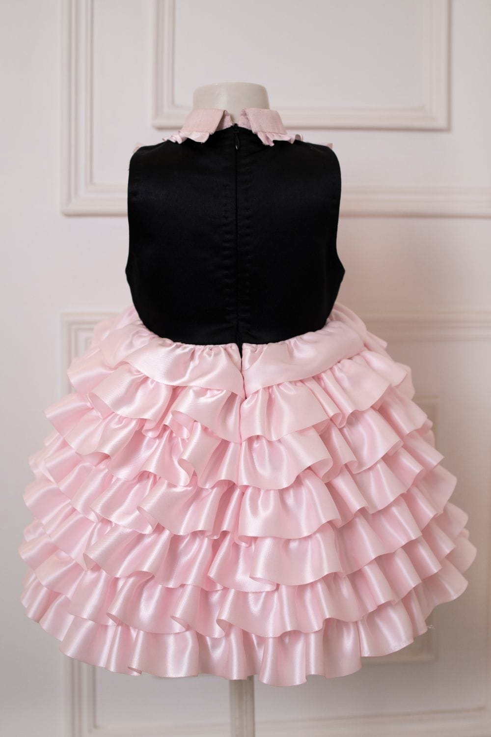 Summer Tiered Dress – Black Designer Dress for Girls | PNK – Isha Arora India