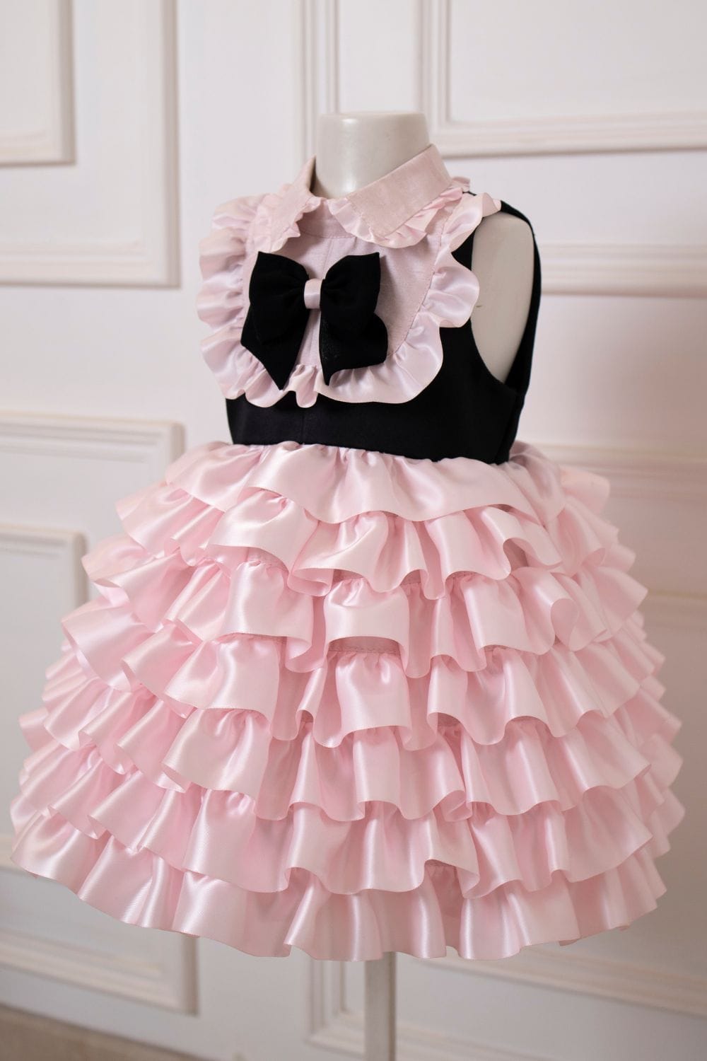 Summer Tiered Dress – Black Designer Dress for Girls | PNK – Isha Arora India