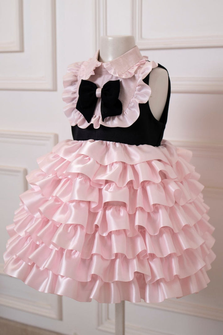 Summer Tiered Dress – Black Designer Dress for Girls | PNK – Isha Arora India