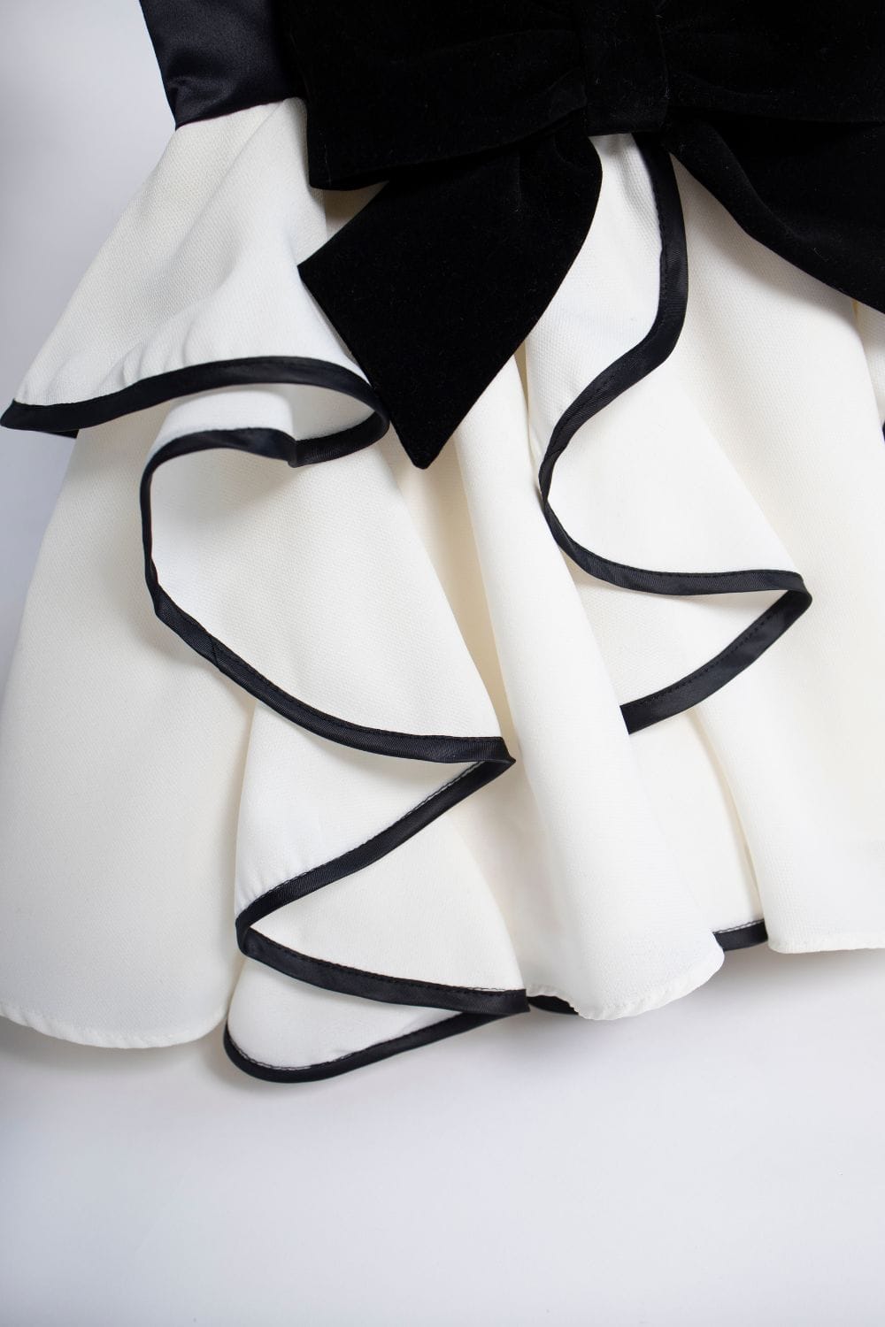 Swirly Dress with Bow – Ivory Designer Dress for Girls | PNK – Isha Arora India