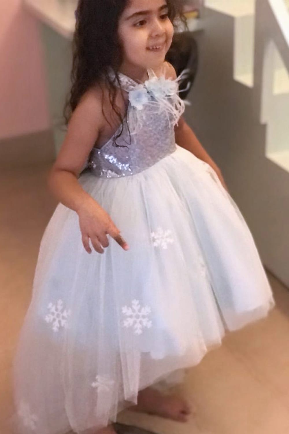 The Blue Frozen Theme Birthday Dress – Blue Designer Dress for Girls | PNK – Isha Arora India