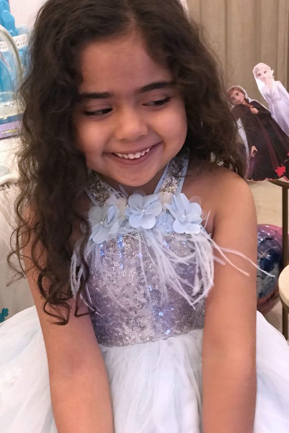 The Blue Frozen Theme Birthday Dress – Blue Designer Dress for Girls | PNK – Isha Arora India