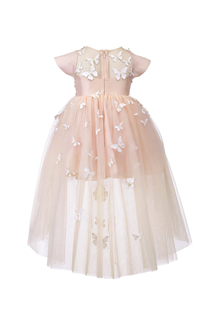 The Enchanted Flutter High Low Birthday Dress – Pink Designer Dress for Girls | PNK – Isha Arora India