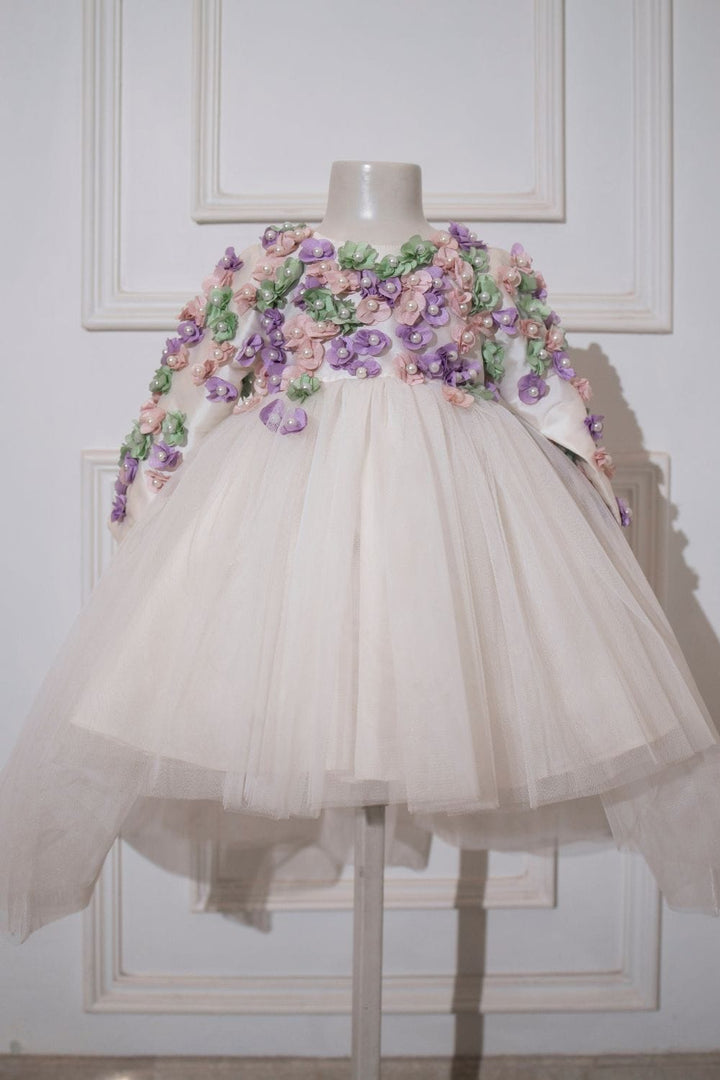 The Pearl White High-Low Birthday Dress – Pink Designer Dress for Girls | PNK – Isha Arora India