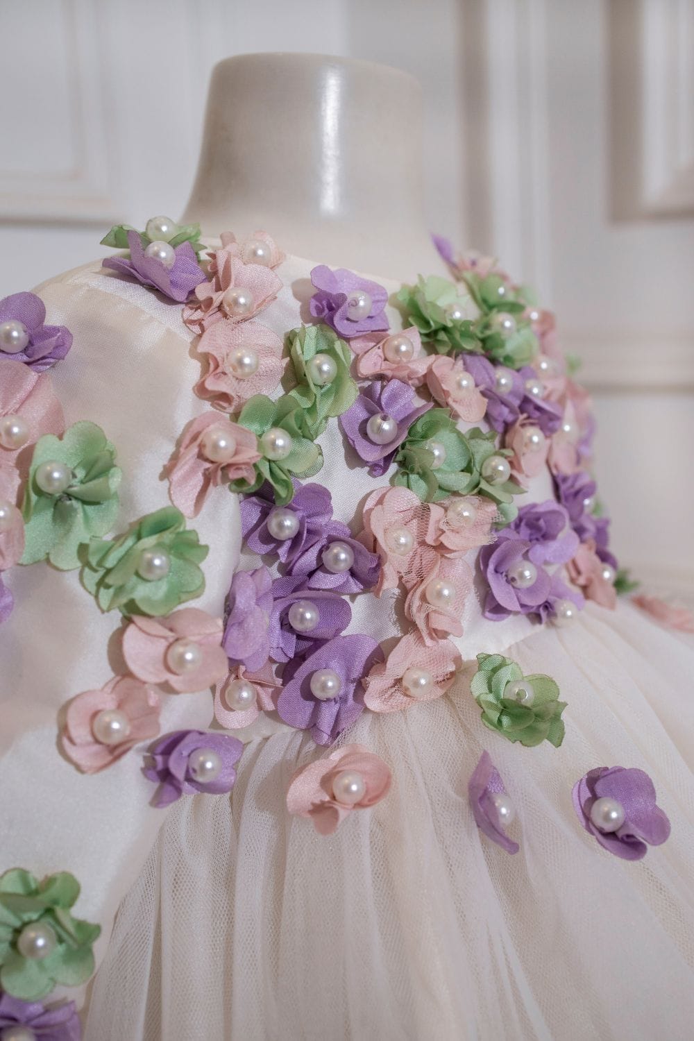 The Pearl White High-Low Birthday Dress – Pink Designer Dress for Girls | PNK – Isha Arora India