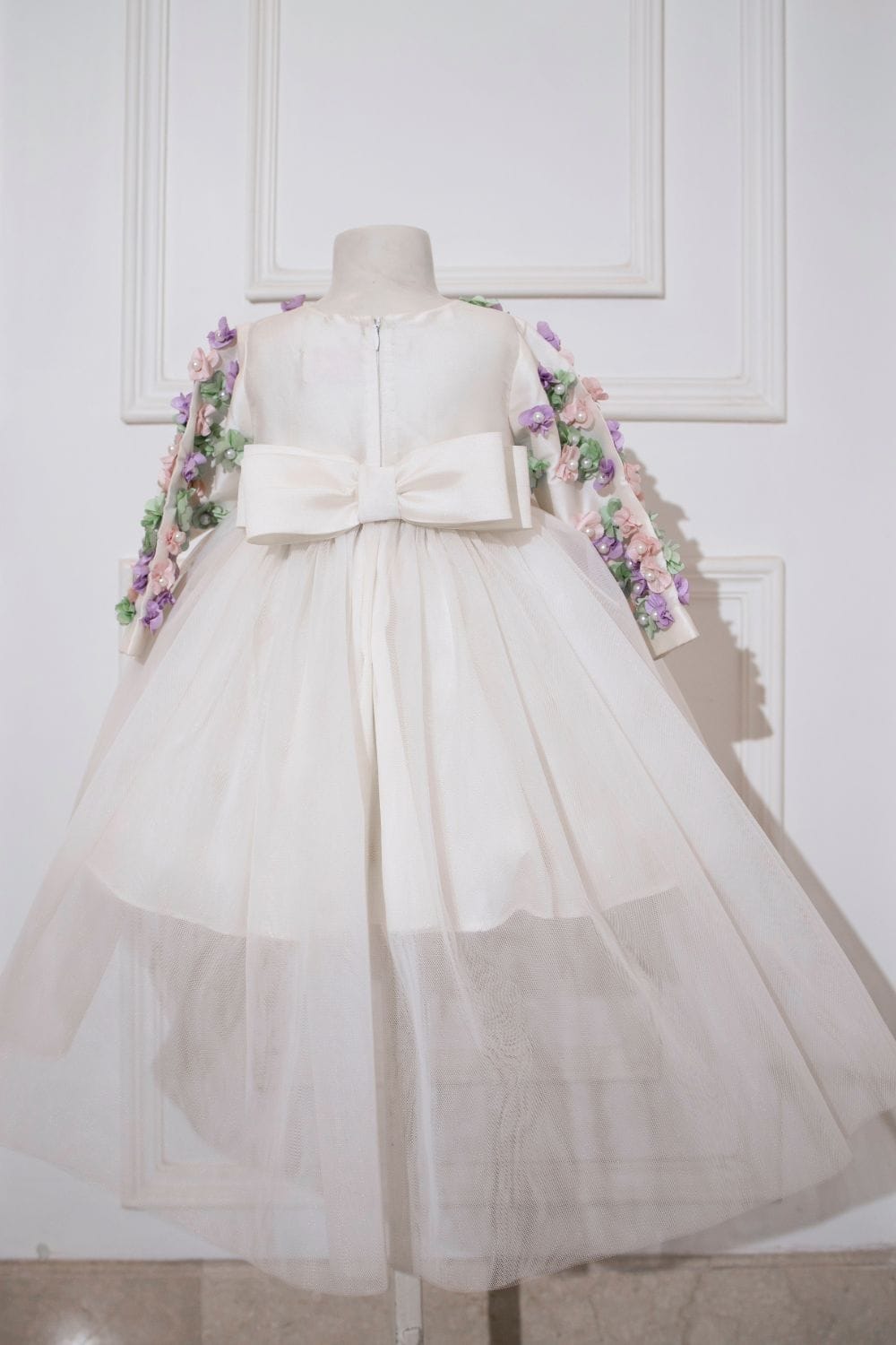 The Pearl White High-Low Birthday Dress – Pink Designer Dress for Girls | PNK – Isha Arora India