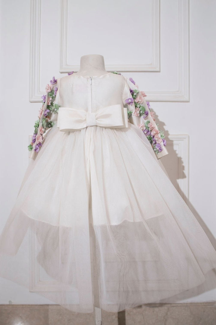 The Pearl White High-Low Birthday Dress – Pink Designer Dress for Girls | PNK – Isha Arora India