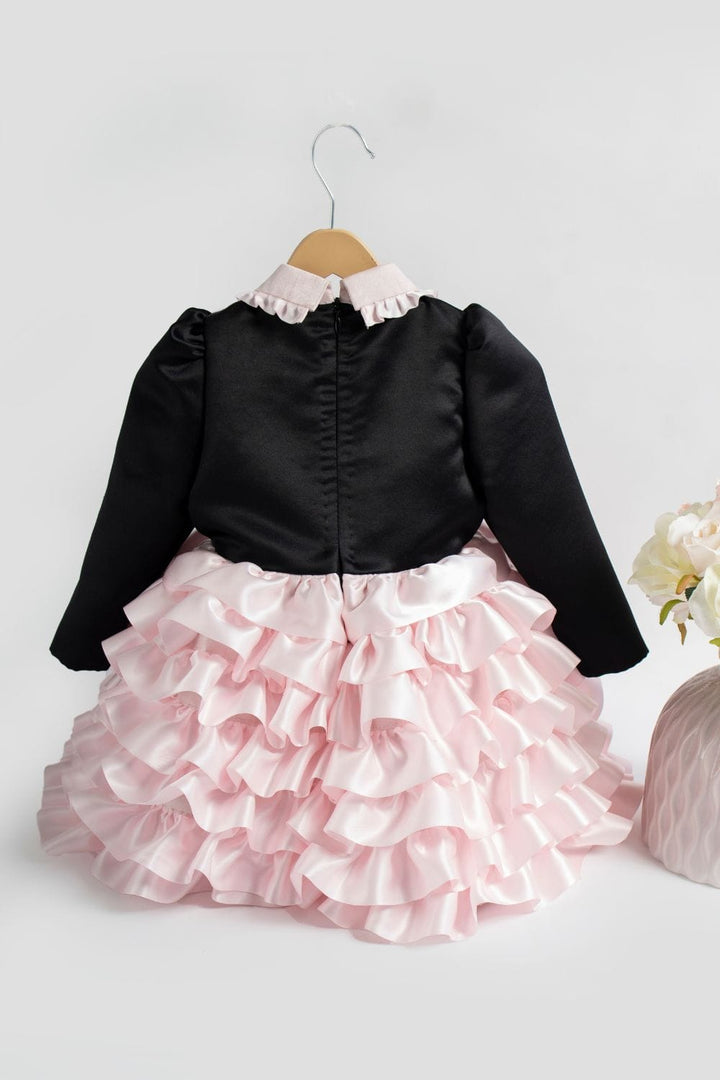 Tiered Dress – Black Designer Dress for Girls | PNK – Isha Arora India