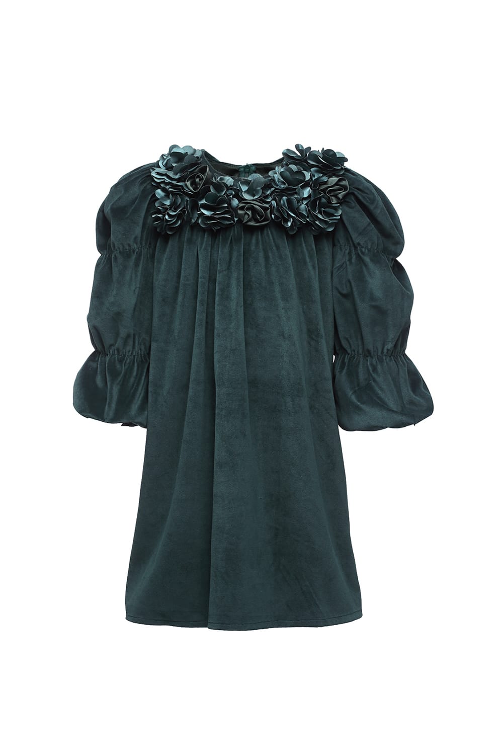 Velvet Vintage Dress – Green Designer Dress for Girls | PNK – Isha Arora India