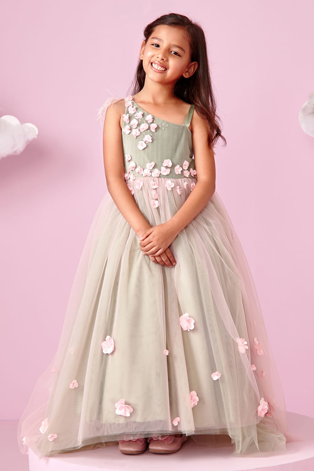 Fairy-Princess Birthday Dress – Pink Designer Gown for Girls | PNK – Isha Arora India