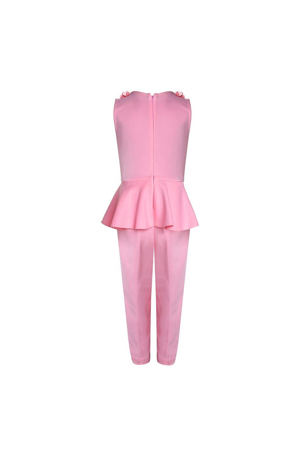 Marshmellow Peplum Jumpsuit – Pink Kids Jumpsuit | PNK – Isha Arora India