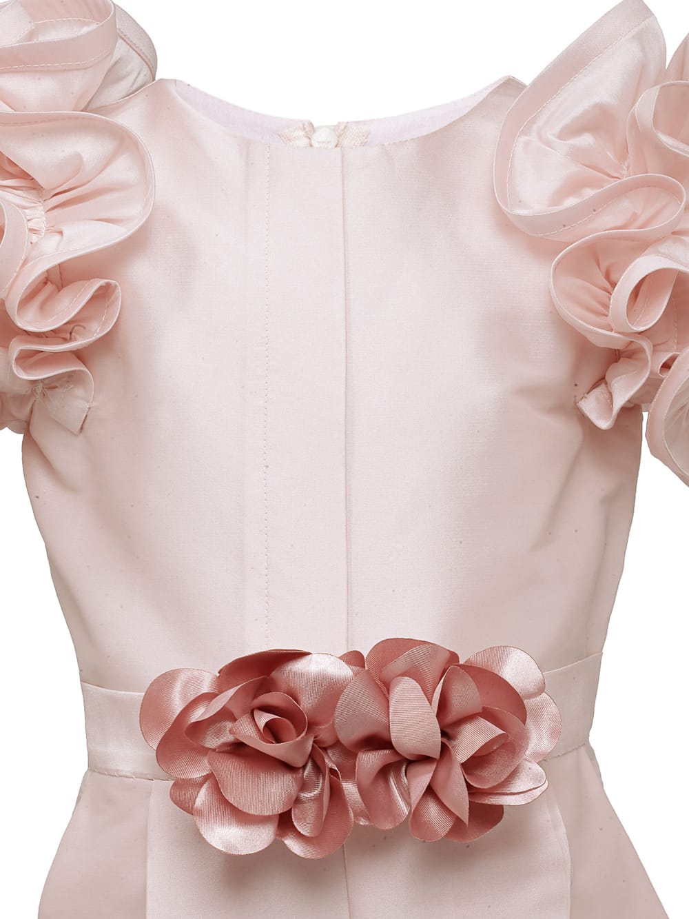 Soft Pink Ruffle Sleeve Jumpsuit – Pink Kids Jumpsuit | PNK – Isha Arora India