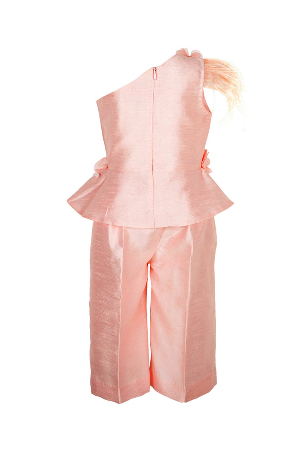Blush Pink Peplum And Palazzo Set – Pink Top & Palazzo Set for Girls | PNK – Isha Arora India