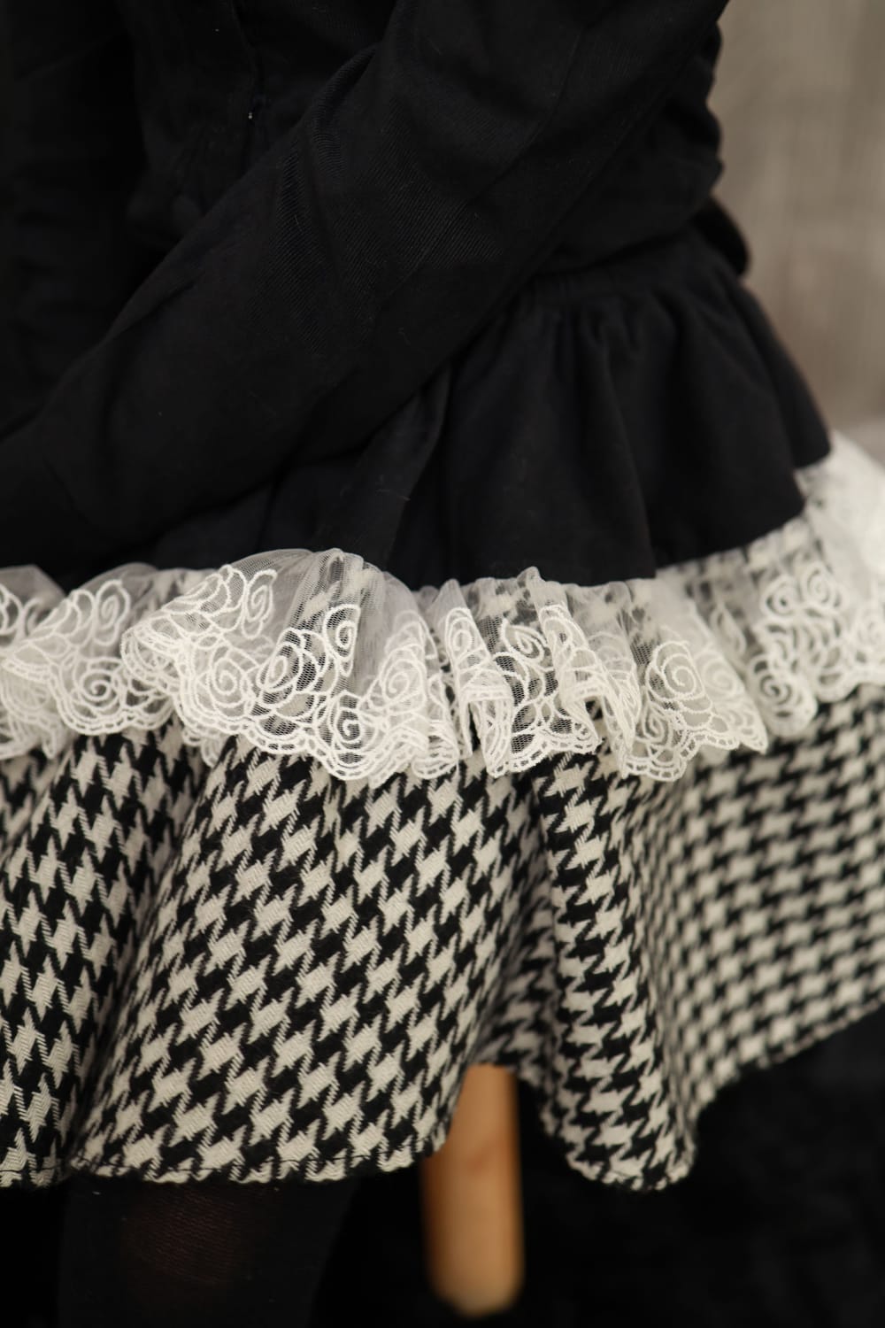 Black Houndstooth Skirt Set – Black Top & Skirt Set for Girls | PNK – Isha Arora India