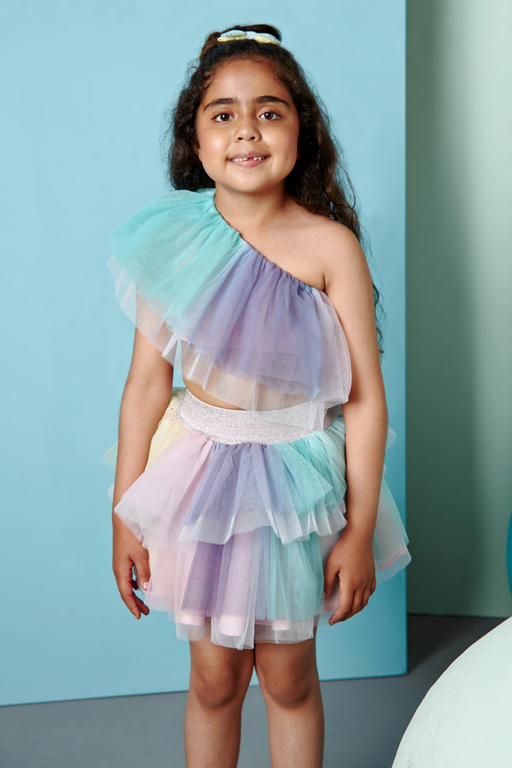 It’s a Mer-Fun Day Co-Ord Set – Multicolour Top & Skirt Set for Girls | PNK – Isha Arora India