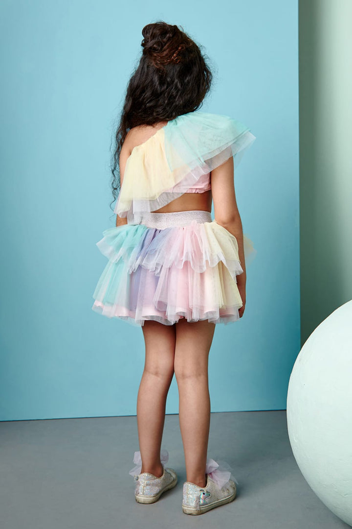It’s a Mer-Fun Day Co-Ord Set – Multicolour Top & Skirt Set for Girls | PNK – Isha Arora India