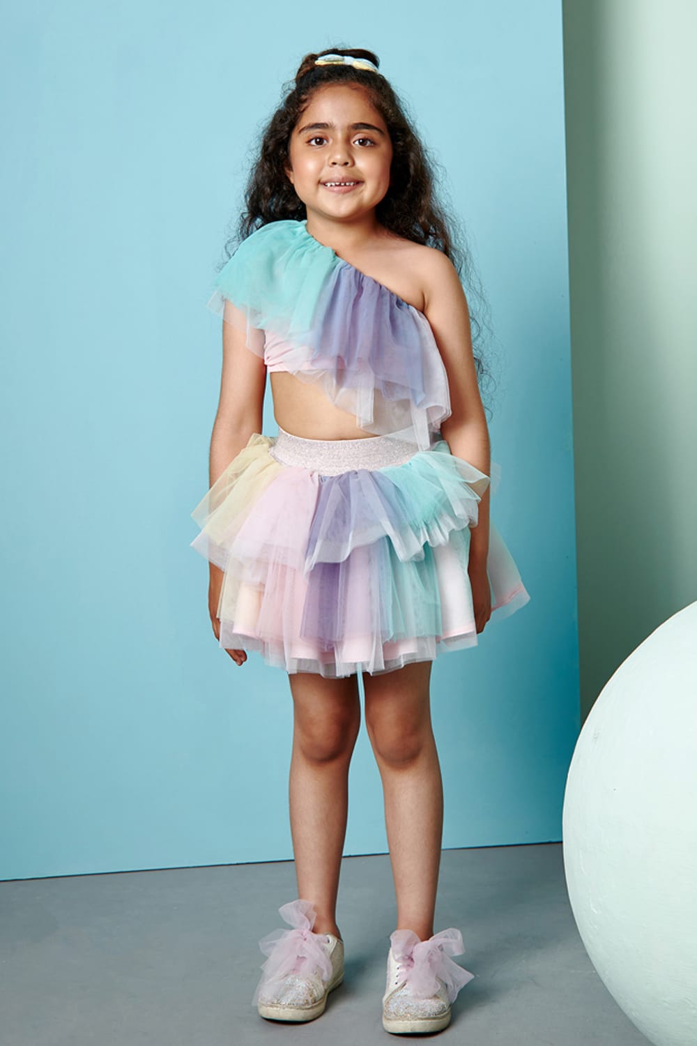 It’s a Mer-Fun Day Co-Ord Set – Multicolour Top & Skirt Set for Girls | PNK – Isha Arora India