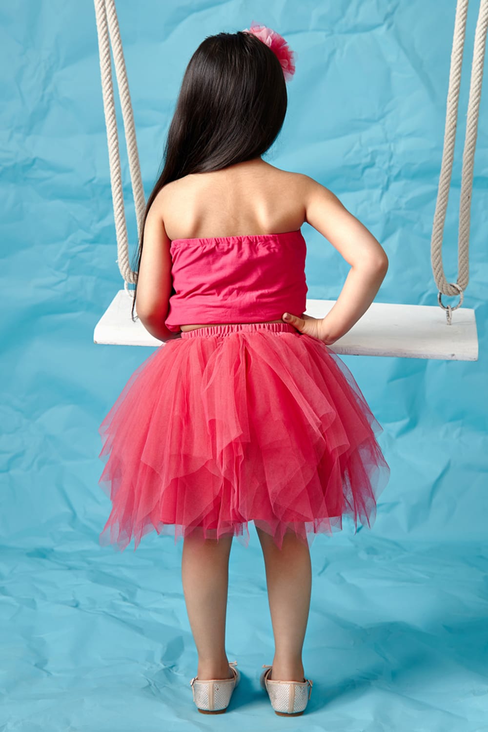 Little Miss Mermaid Co-Ord Set – Pink Top & Skirt Set for Girls | PNK – Isha Arora India
