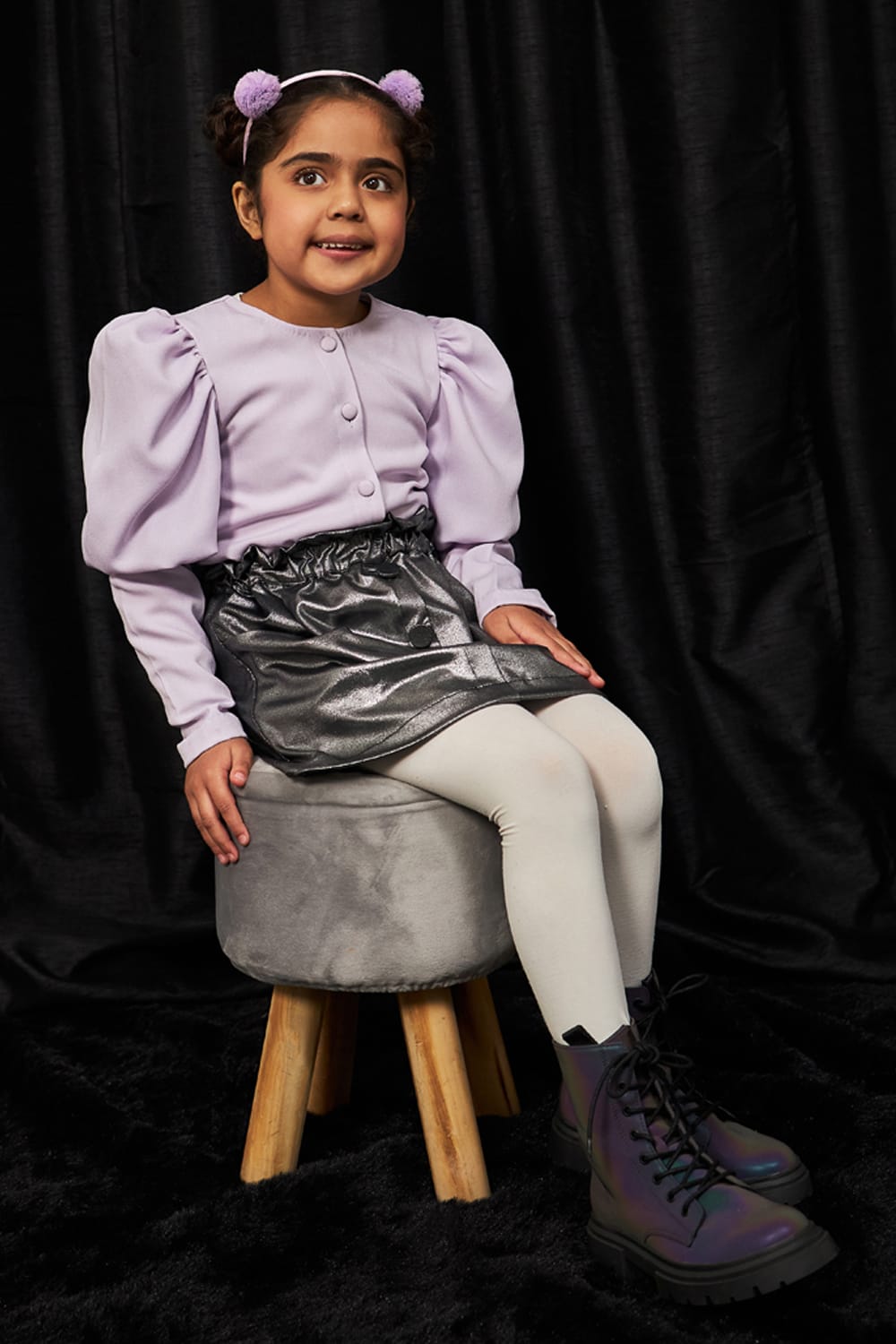 Metallica – Purple Top & Skirt Set for Girls | PNK – Isha Arora India