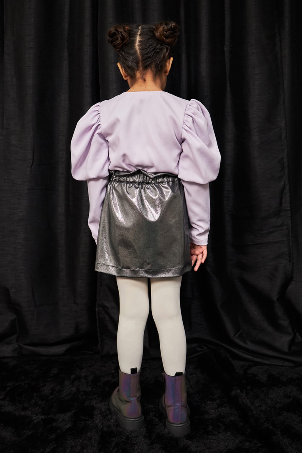 Metallica – Purple Top & Skirt Set for Girls | PNK – Isha Arora India